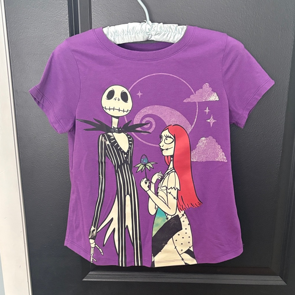 Nightmare Before Christmas purple short sleeve shirt size large